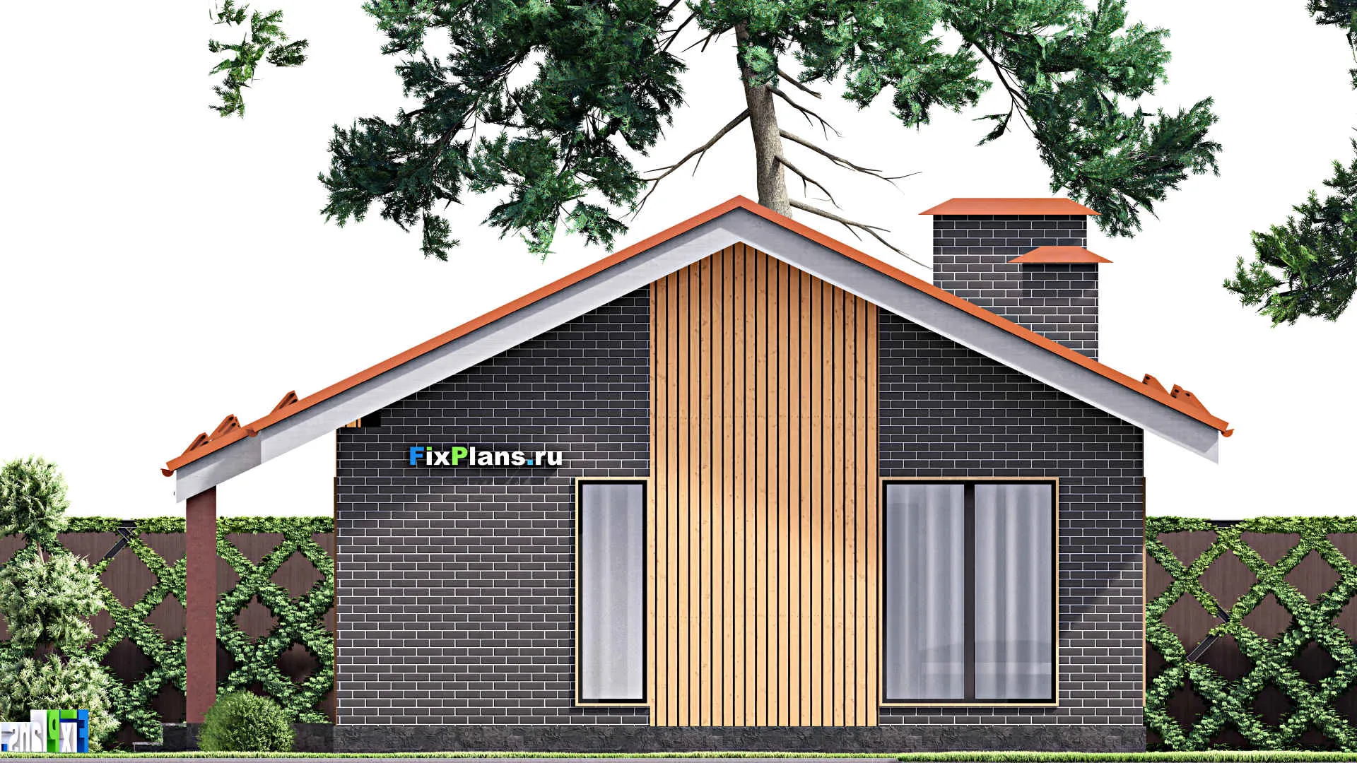 F-13751 - Проект одноэтажного дома 10 на 17, площадью 130 м² с террасой и 3 спальнями