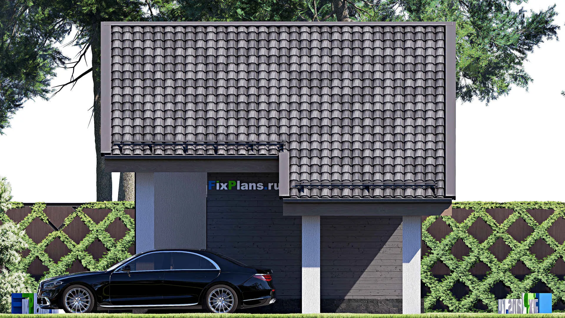 F-18413 - Проект одноэтажного дома 6 на 10, площадью 40 м² с 1 спальнями