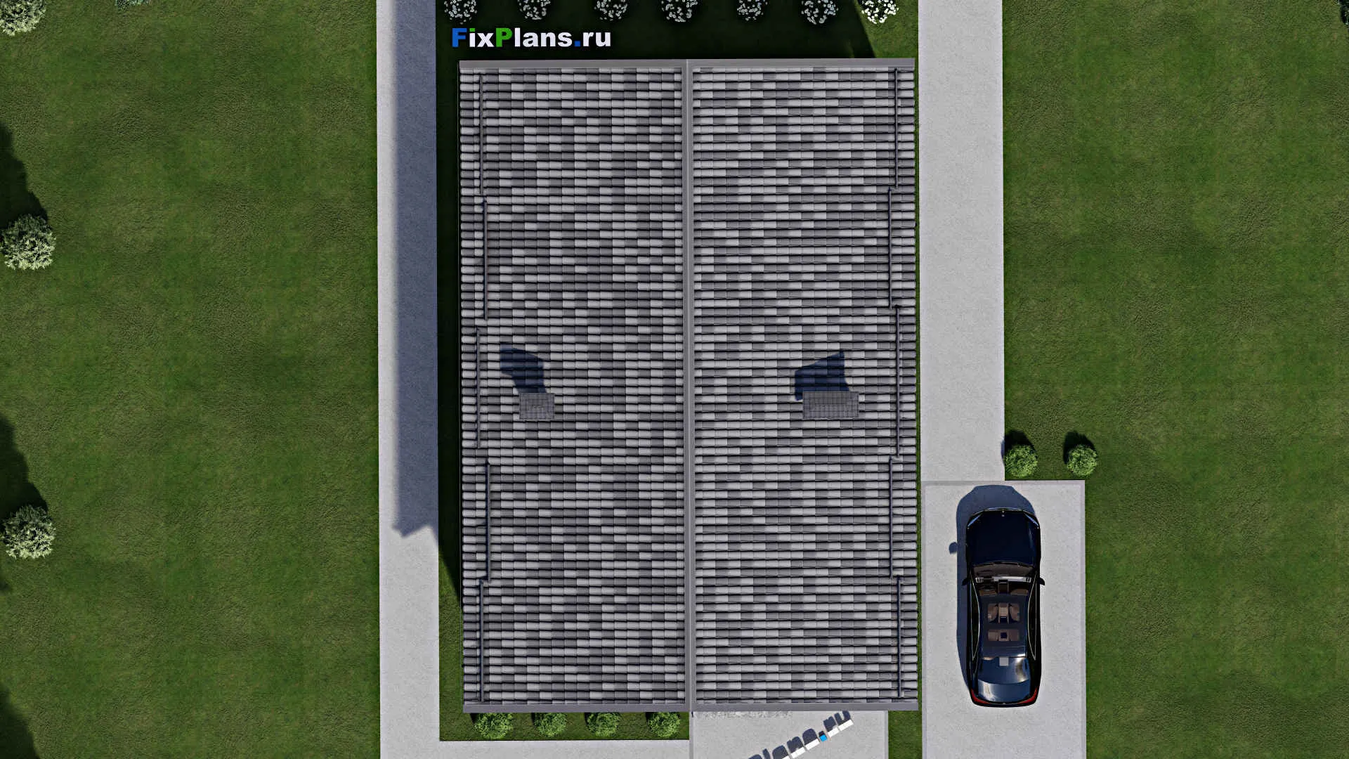 F-10421 - Проект дома с мансардой 11 на 16, площадью 250 м² с 4 спальнями