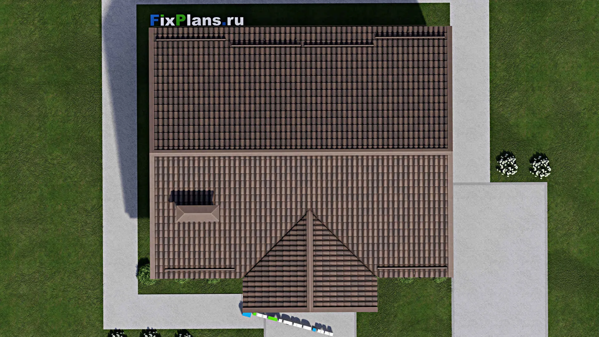 F-8999 - Проект одноэтажного дома 11 на 12, площадью 90 м² с 3 спальнями