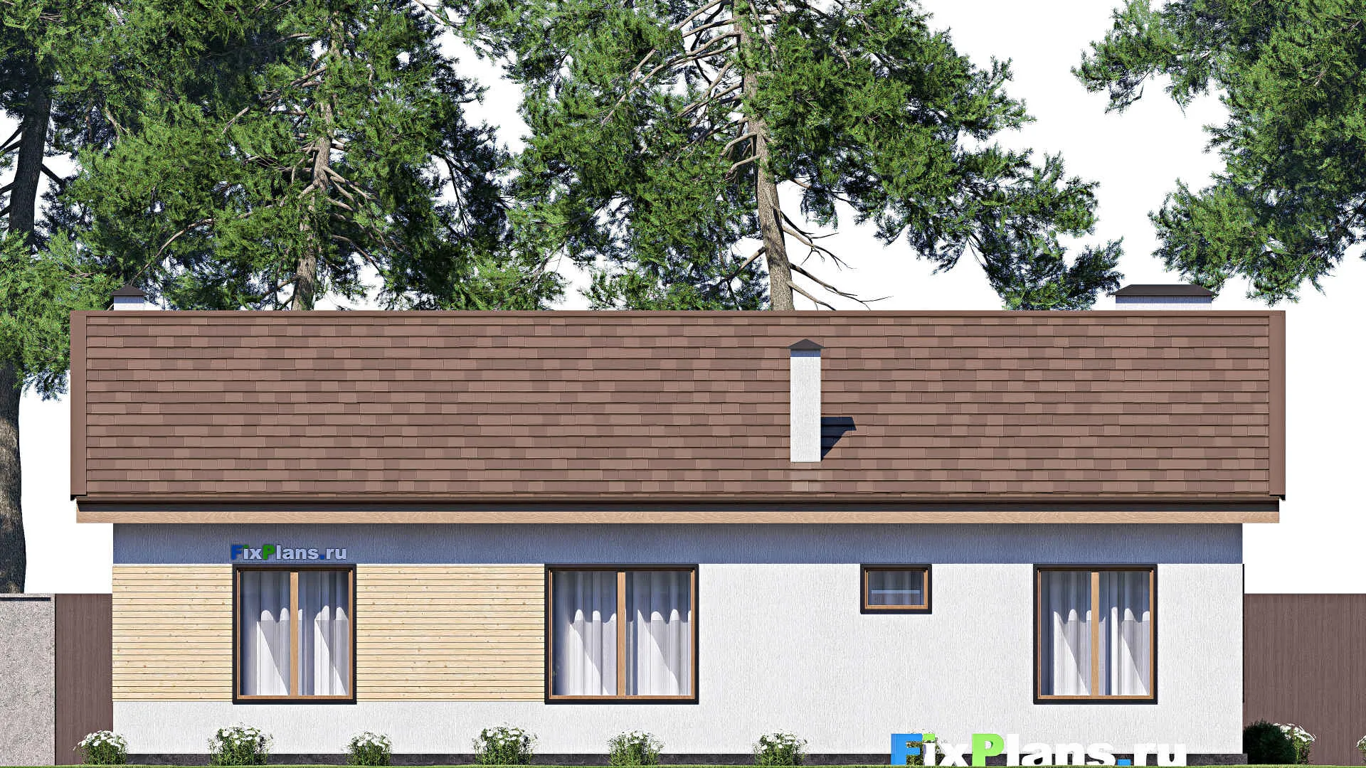 F-18638 - Проект одноэтажного дома 12 на 16, площадью 130 м² с 3 спальнями