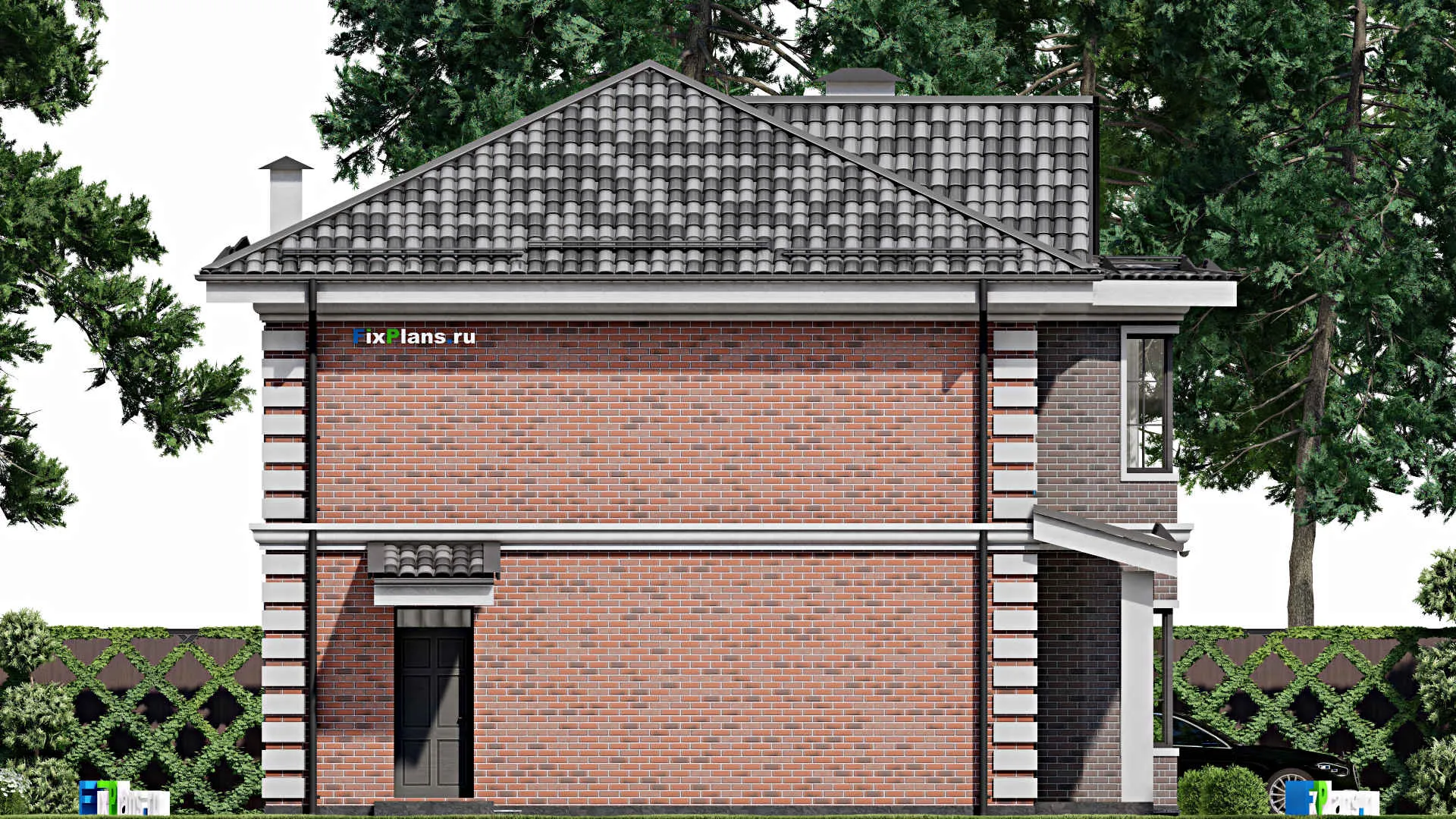 F-8459 - Проект двухэтажного дома 12 на 14, площадью 190 м² с 4 спальнями