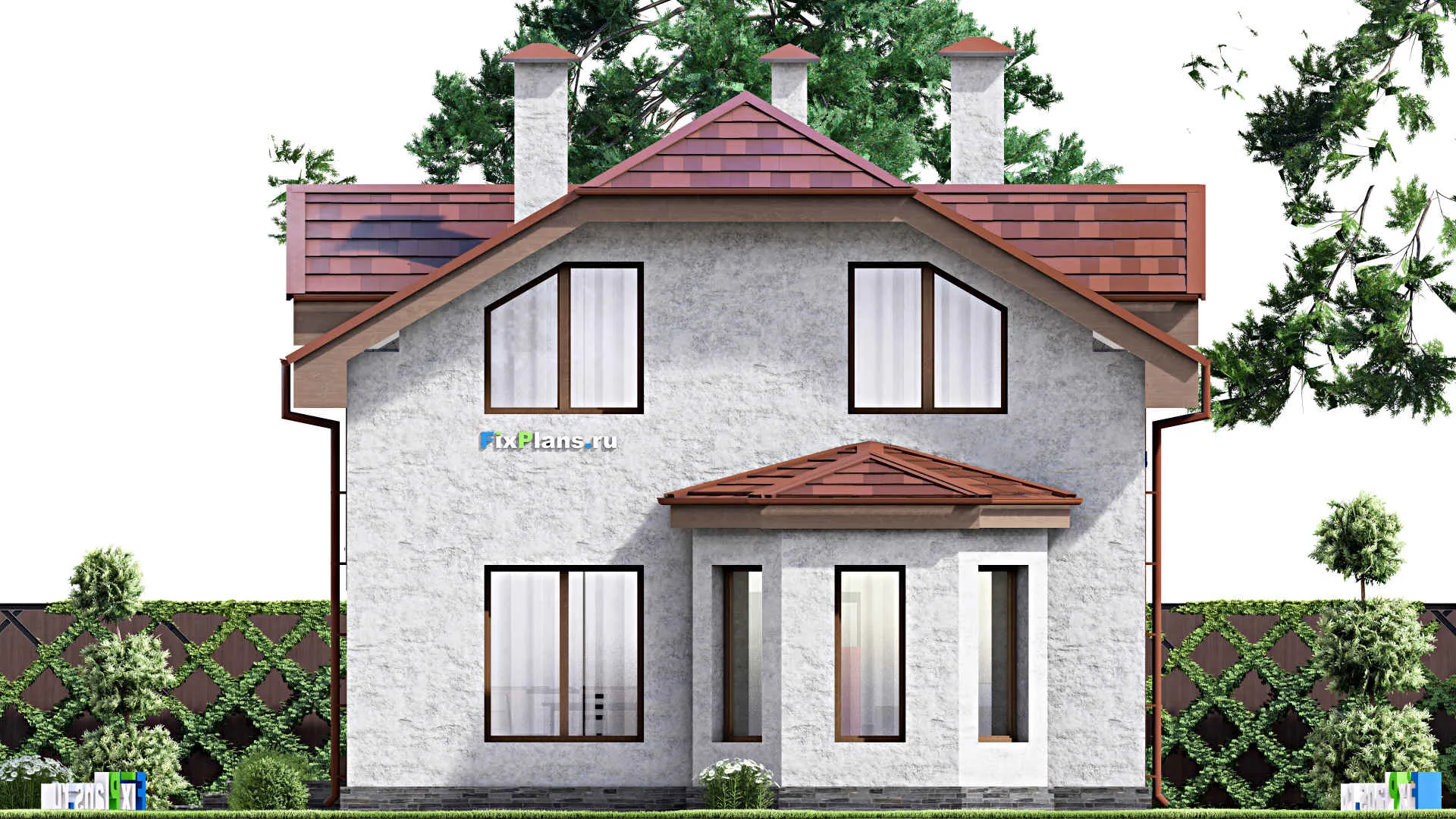 F-13409 - Проект дома с мансардой 11 на 14, площадью 150 м² с 5 спальнями