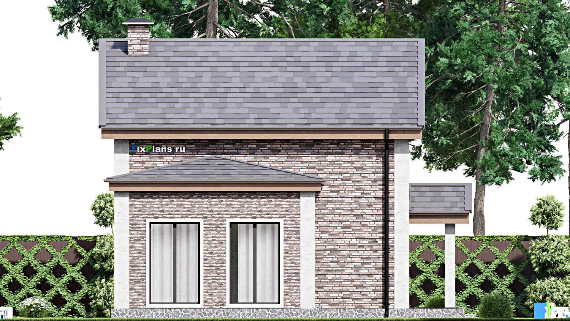 F-10043 - Проект дома с мансардой 10 на 14, площадью 140 м² с террасой и 4 спальнями