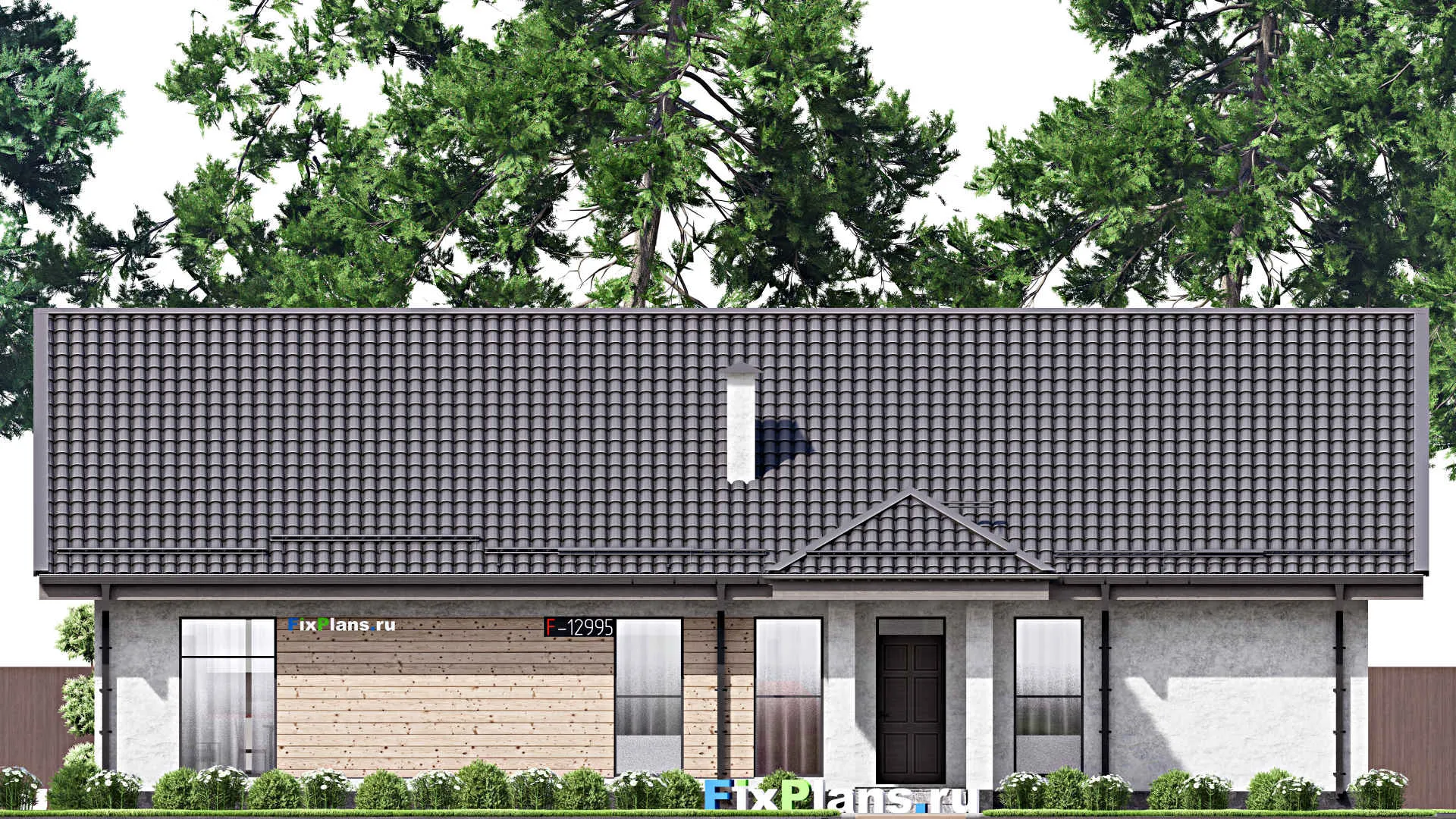 F-12995 - Проект одноэтажного дома 13 на 19, площадью 180 м² с 4 спальнями