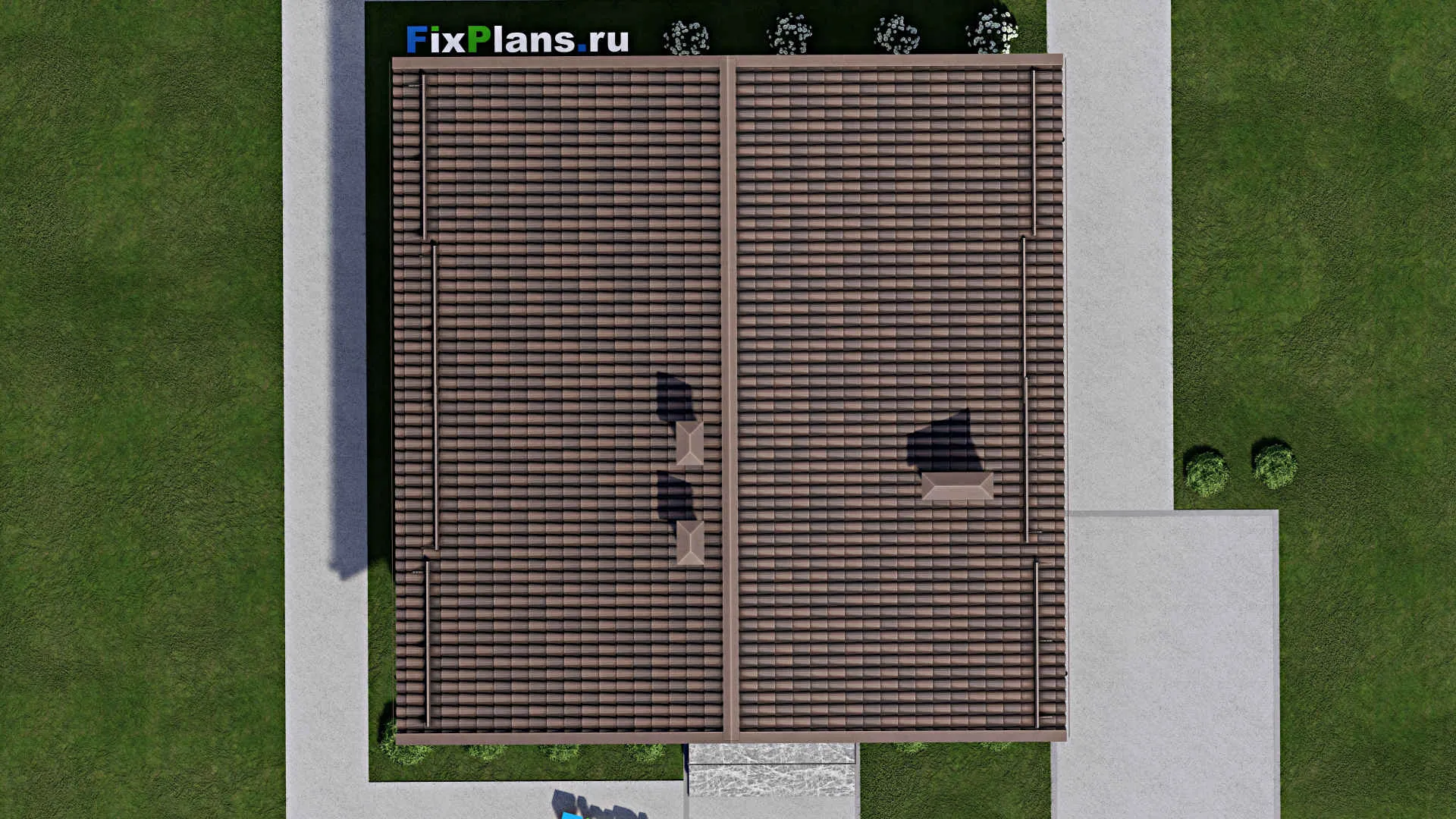 F-11060 - Проект одноэтажного дома 11 на 13, площадью 100 м² с 2 спальнями