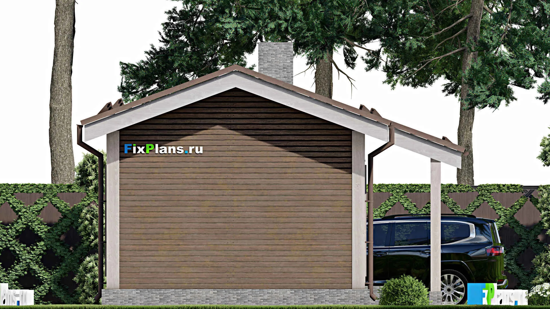 F-7712 - Проект одноэтажного дома 5 на 10, площадью 40 м² с 2 спальнями