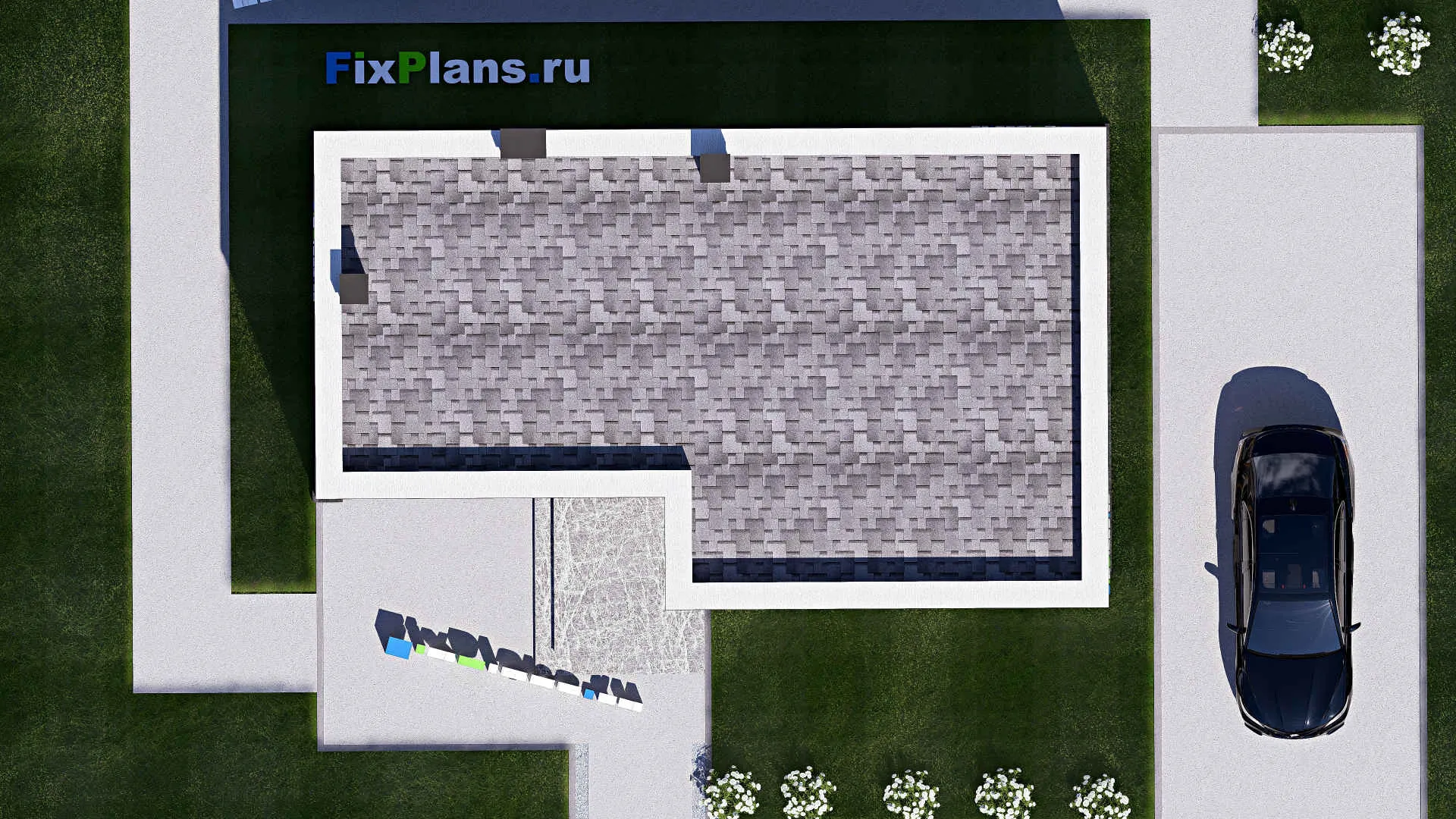 F-21491 - Проект бани 8 на 13, площадью 70 м² с комнатой отдыха и санузлом