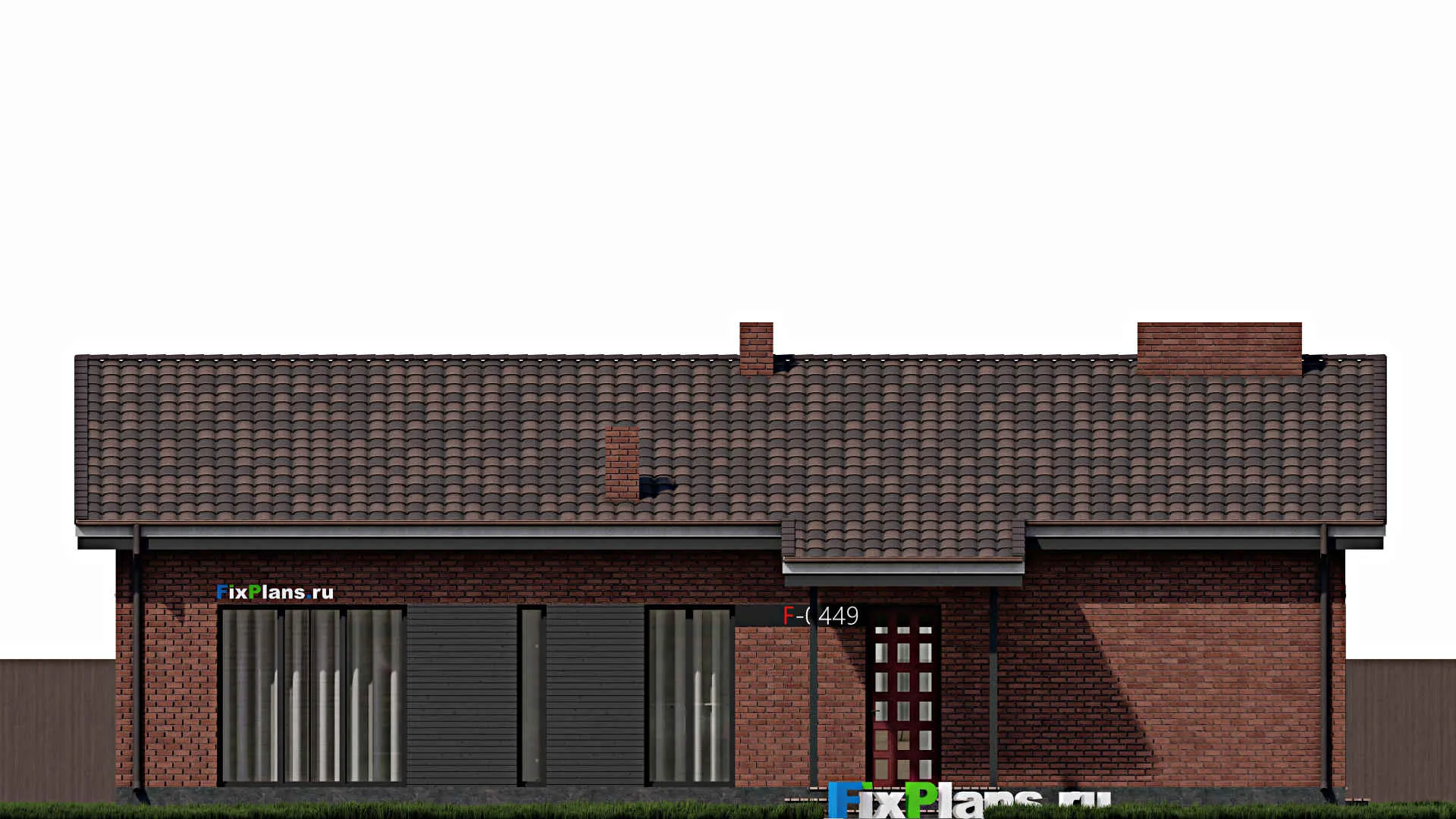 F-0449 - Проект одноэтажного дома 14 на 17, площадью 160 м² с террасой и 3 спальнями