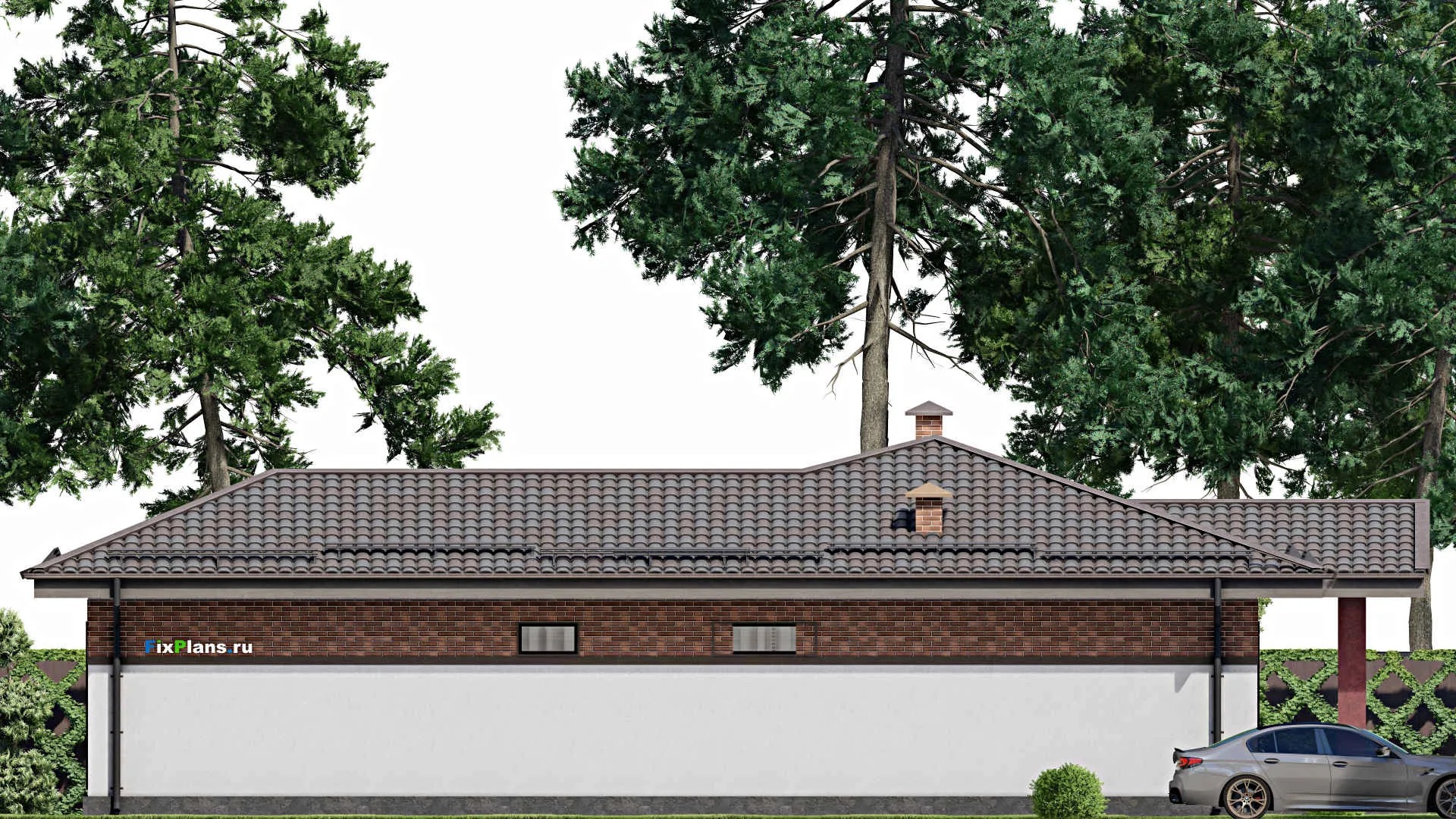 F-6866 - Проект одноэтажного дома 17 на 19, площадью 180 м² с 3 спальнями