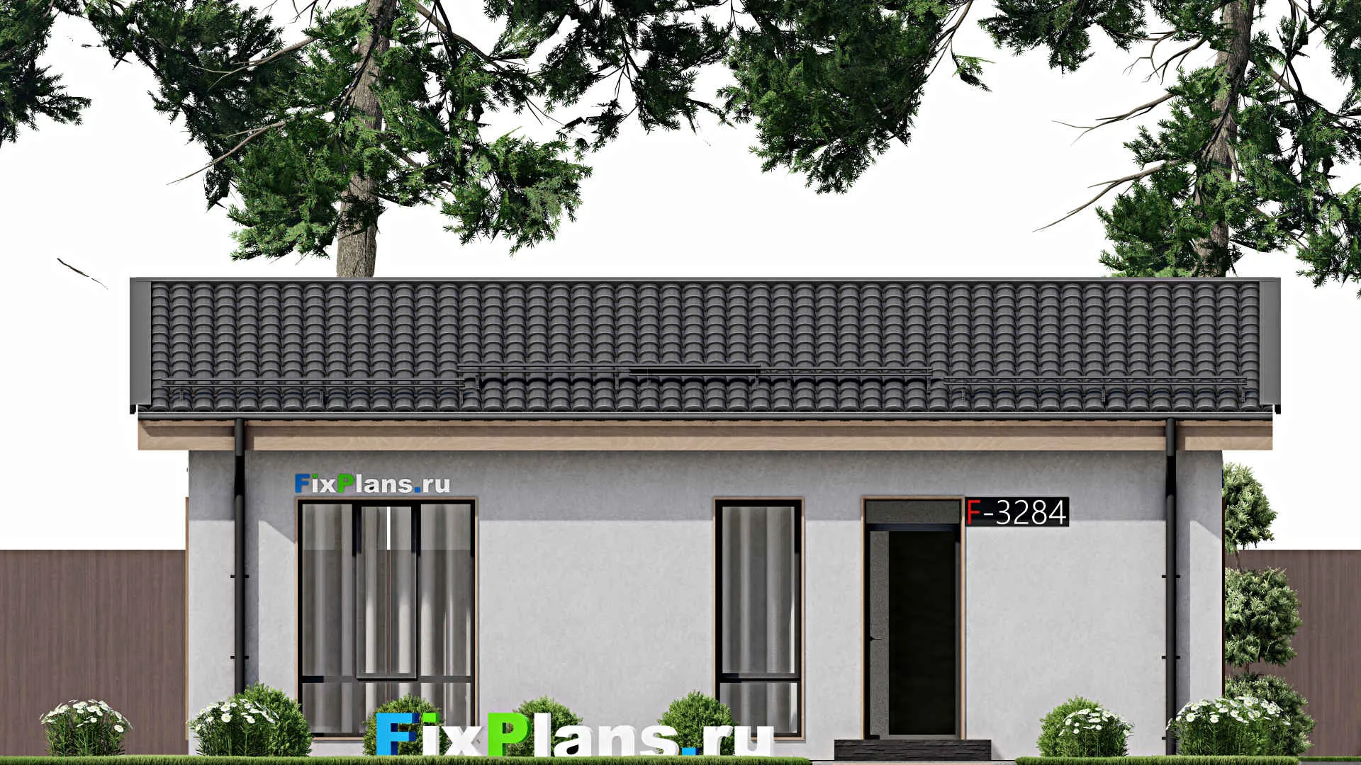 F-3284 - Проект одноэтажного дома 9 на 11, площадью 70 м² с 2 спальнями