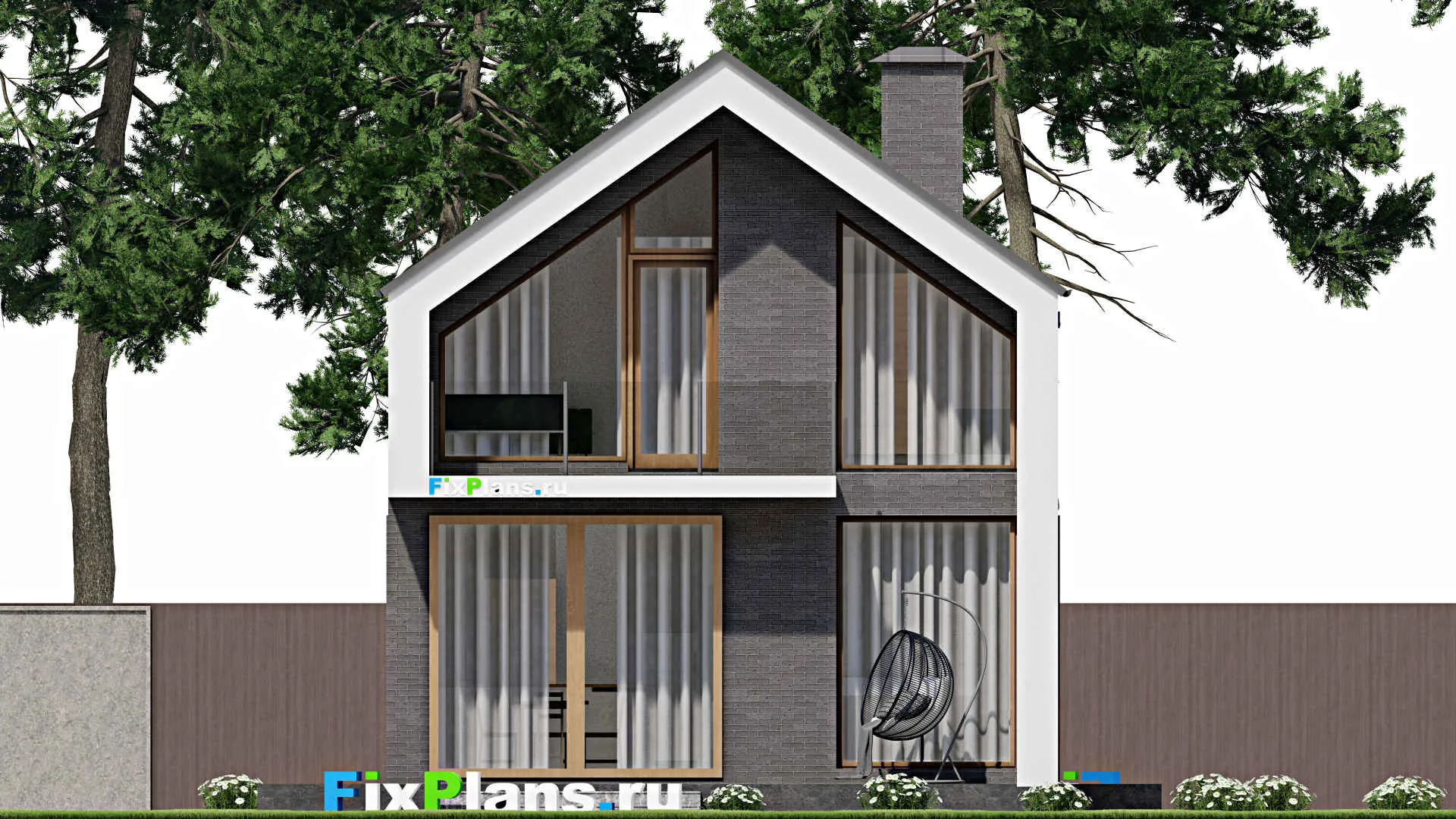 F-8873 - Проект дома с мансардой 10 на 14, площадью 180 м² с террасой, балконом и 3 спальнями