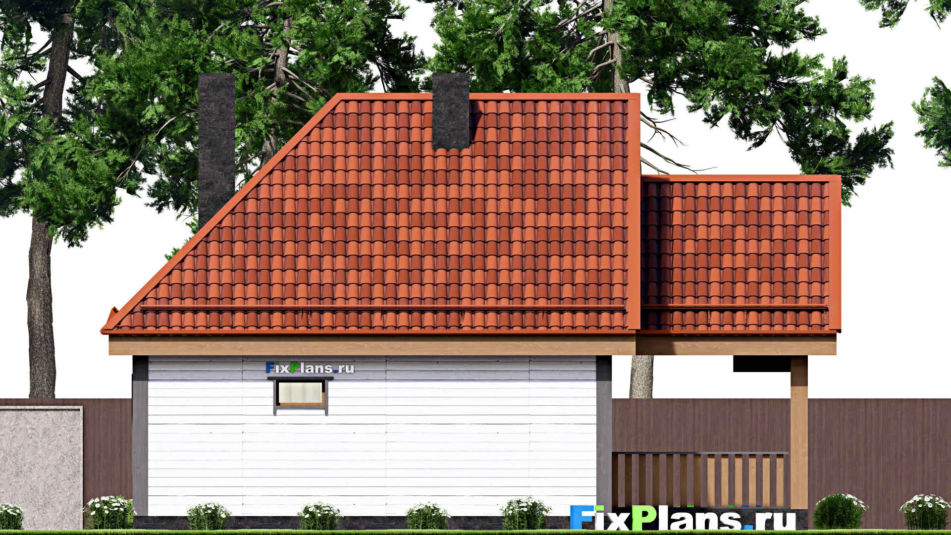 F-15650 - Проект бани 8 на 12, площадью 110 м² с комнатой отдыха, терассой, мансардой, санузлом и спальней