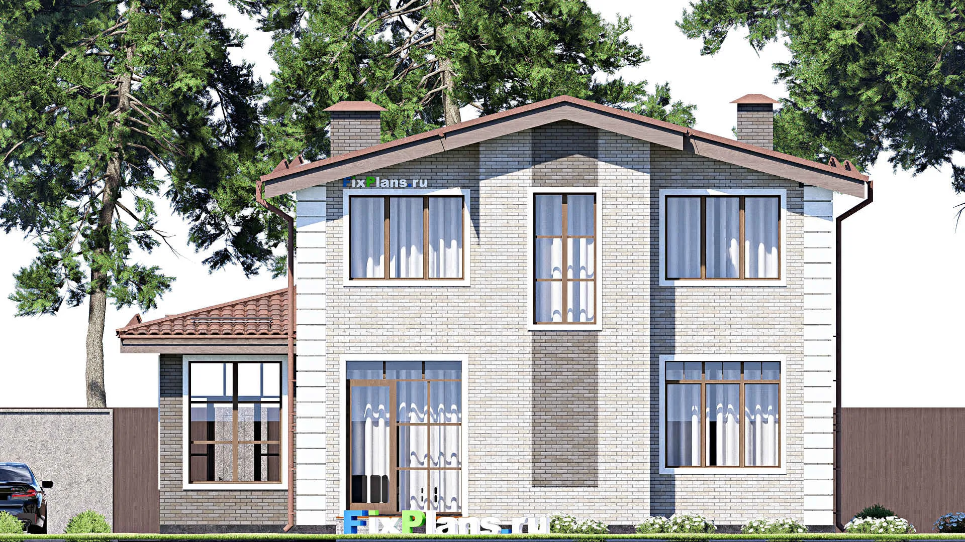 F-12428 - Проект дома с мансардой 13 на 15, площадью 170 м² с 5 спальнями