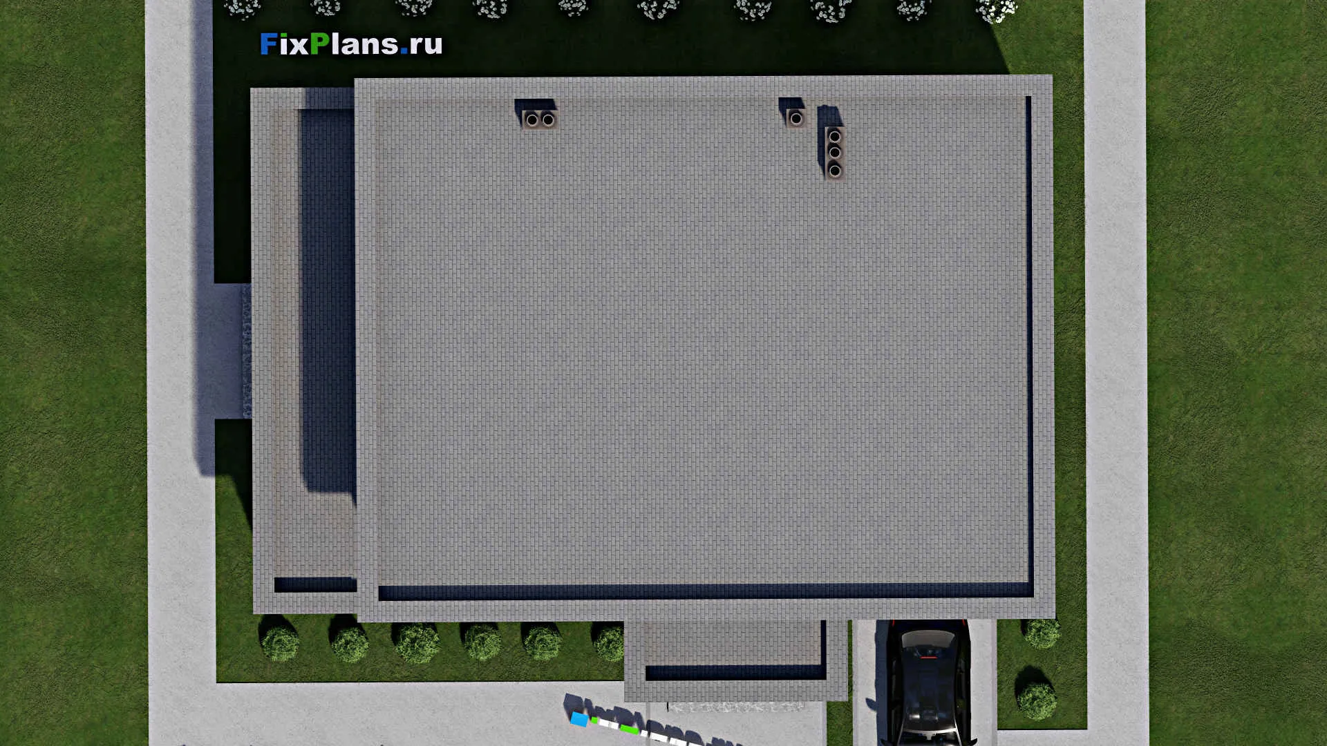 F-7289 - Проект двухэтажного дома 13 на 17, площадью 270 м² с террасой, гаражом на 1 машину и 4 спальнями