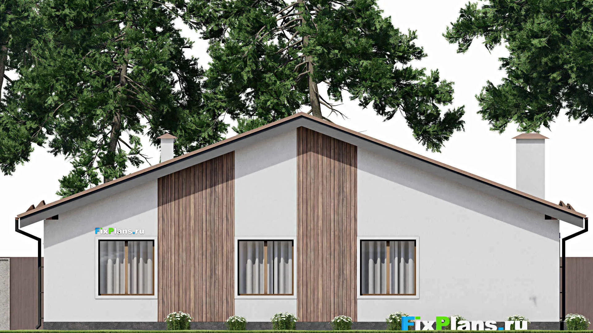 F-9962 - Проект одноэтажного дома 13 на 17, площадью 160 м² с 4 спальнями