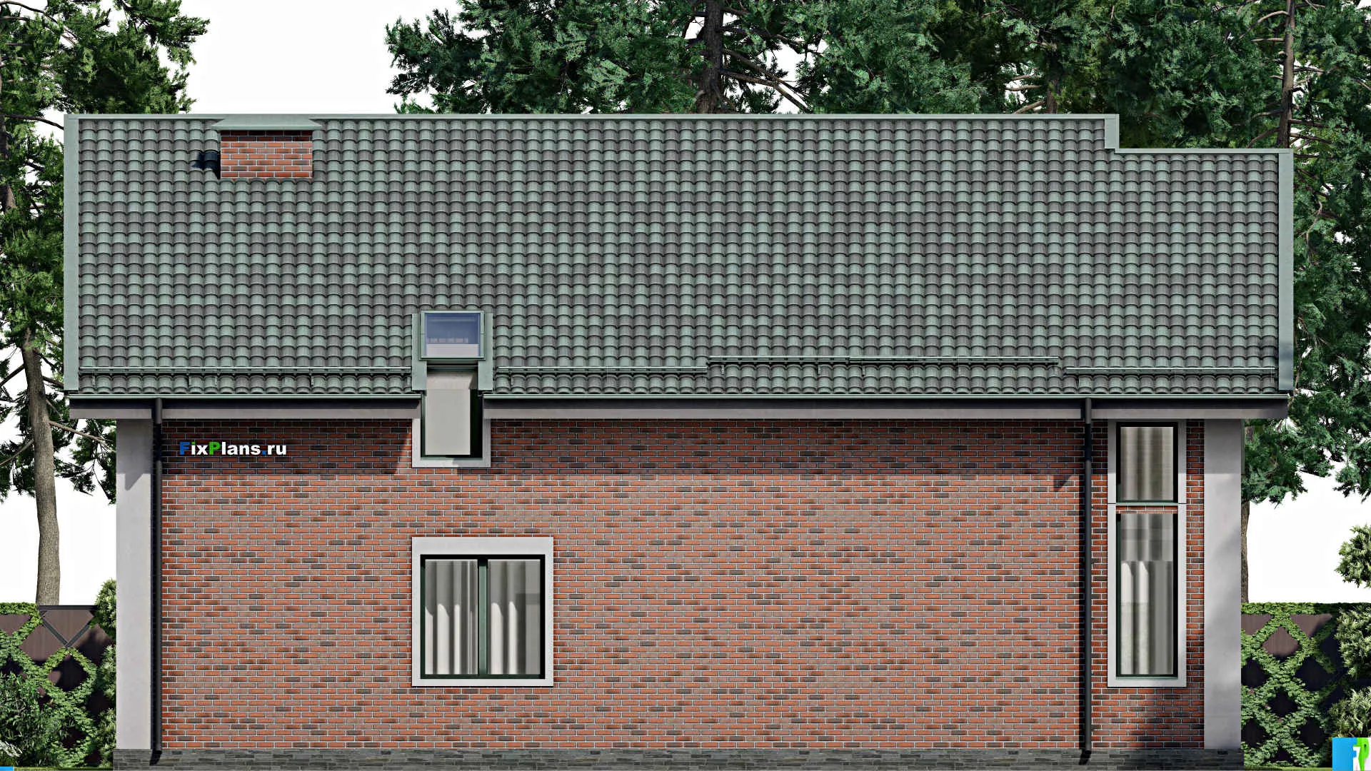 F-8891 - Проект дома с мансардой 16 на 17, площадью 300 м² с 5 спальнями