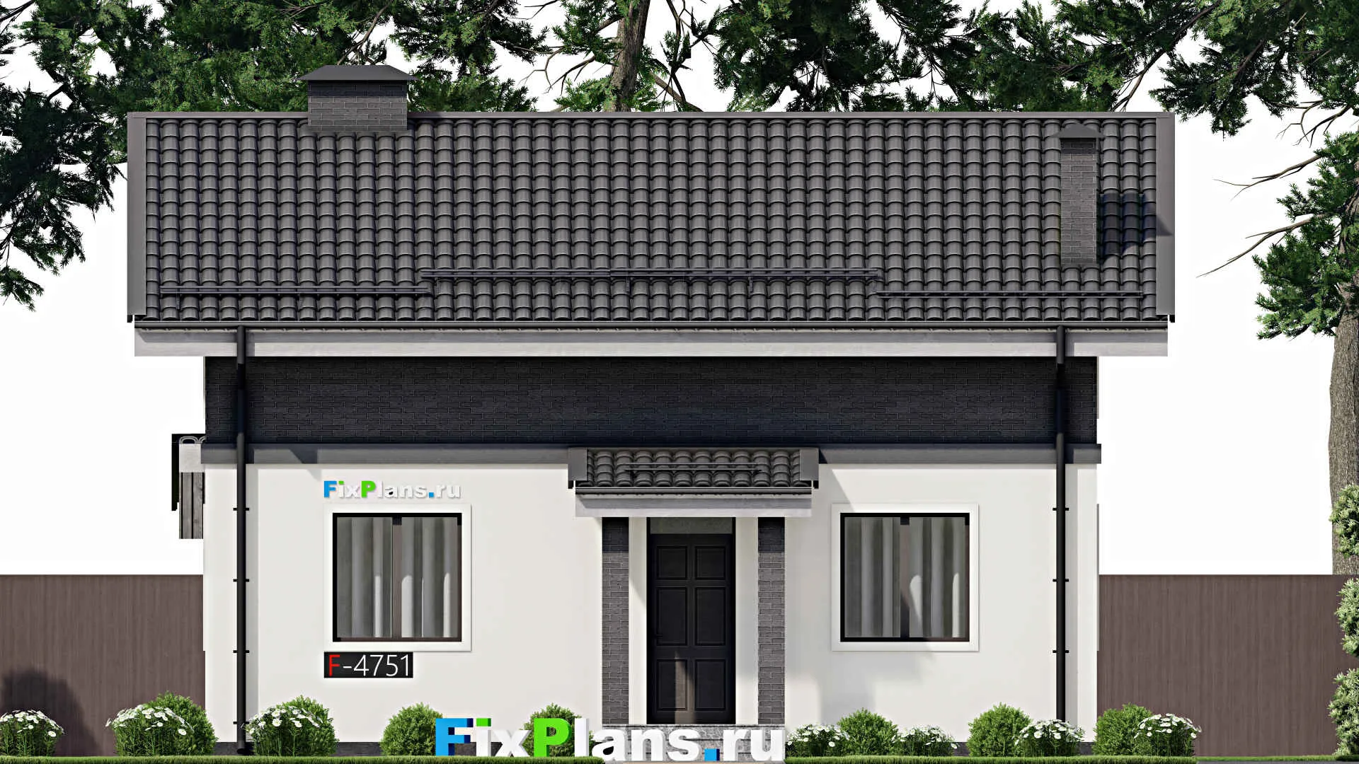 F-4751 - Проект дома с мансардой 10 на 12, площадью 140 м² с террасой и 3 спальнями