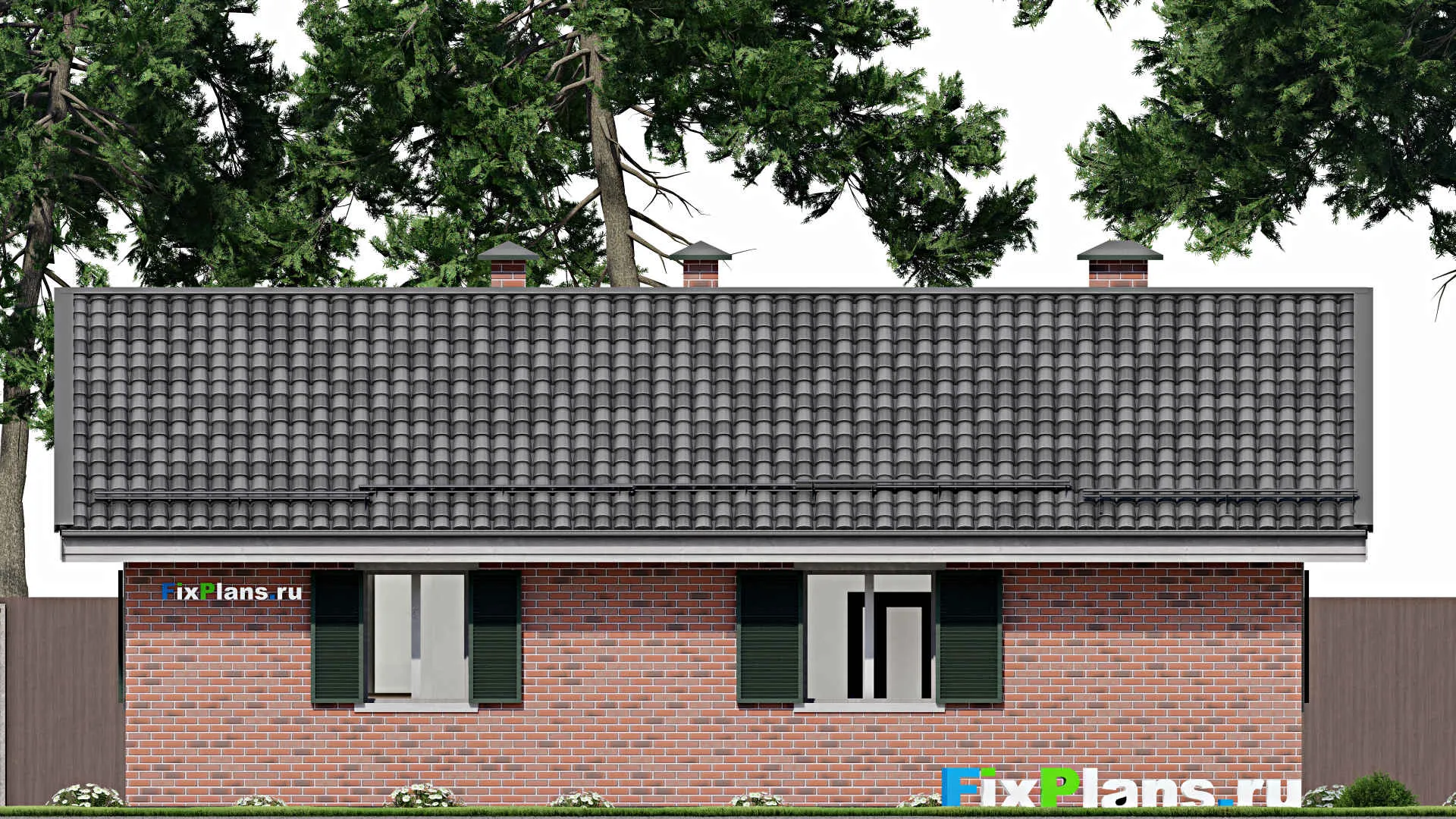 F-10529 - Проект одноэтажного дома 10 на 13, площадью 90 м² с 1 спальнями